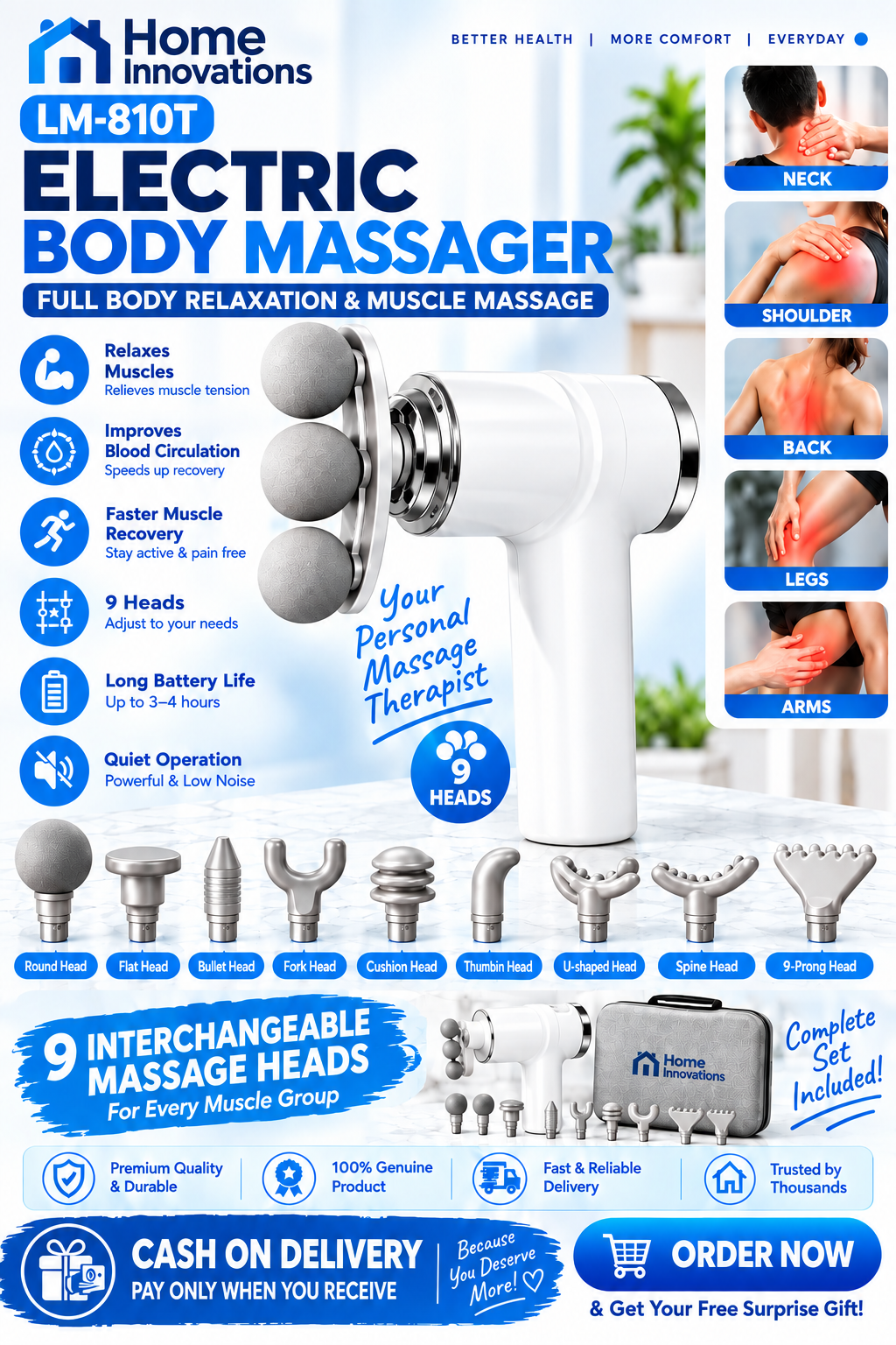9 in 1 Fascia Gun Deep Tissue Massage Gun