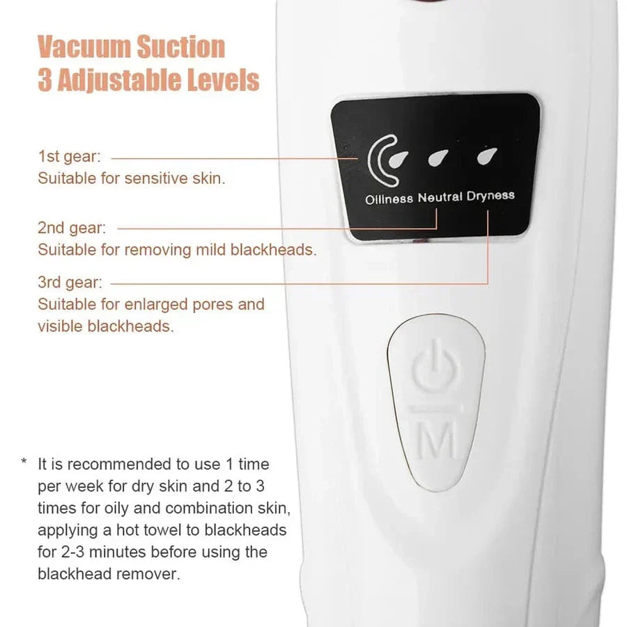 Electric Blackhead Remover, Vacuum Acne Cleaner, Black Spots Removal Device