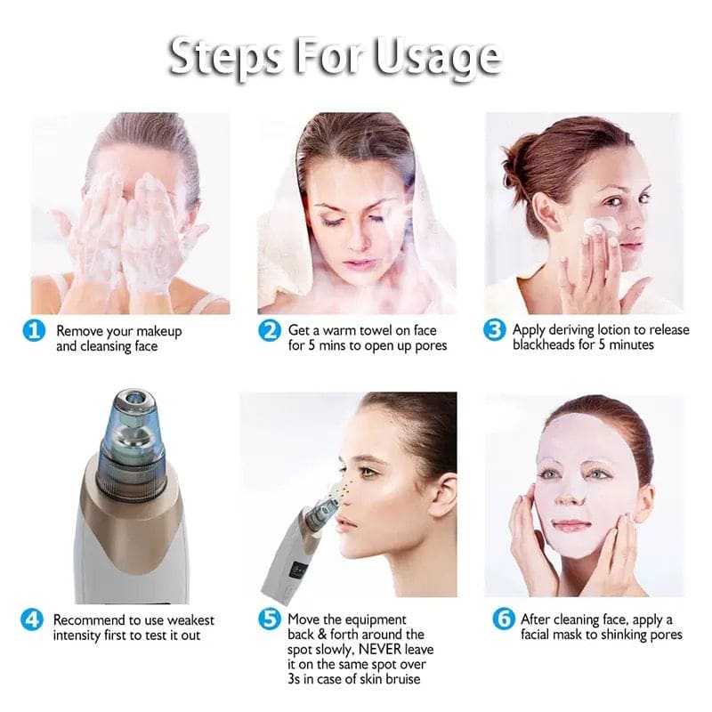 Electric Blackhead Remover, Vacuum Acne Cleaner, Black Spots Removal Device