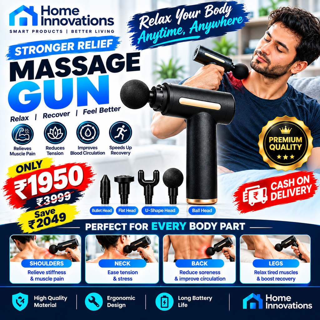 4-in-1 Percussion Massage Gun – Deep Muscle Relief