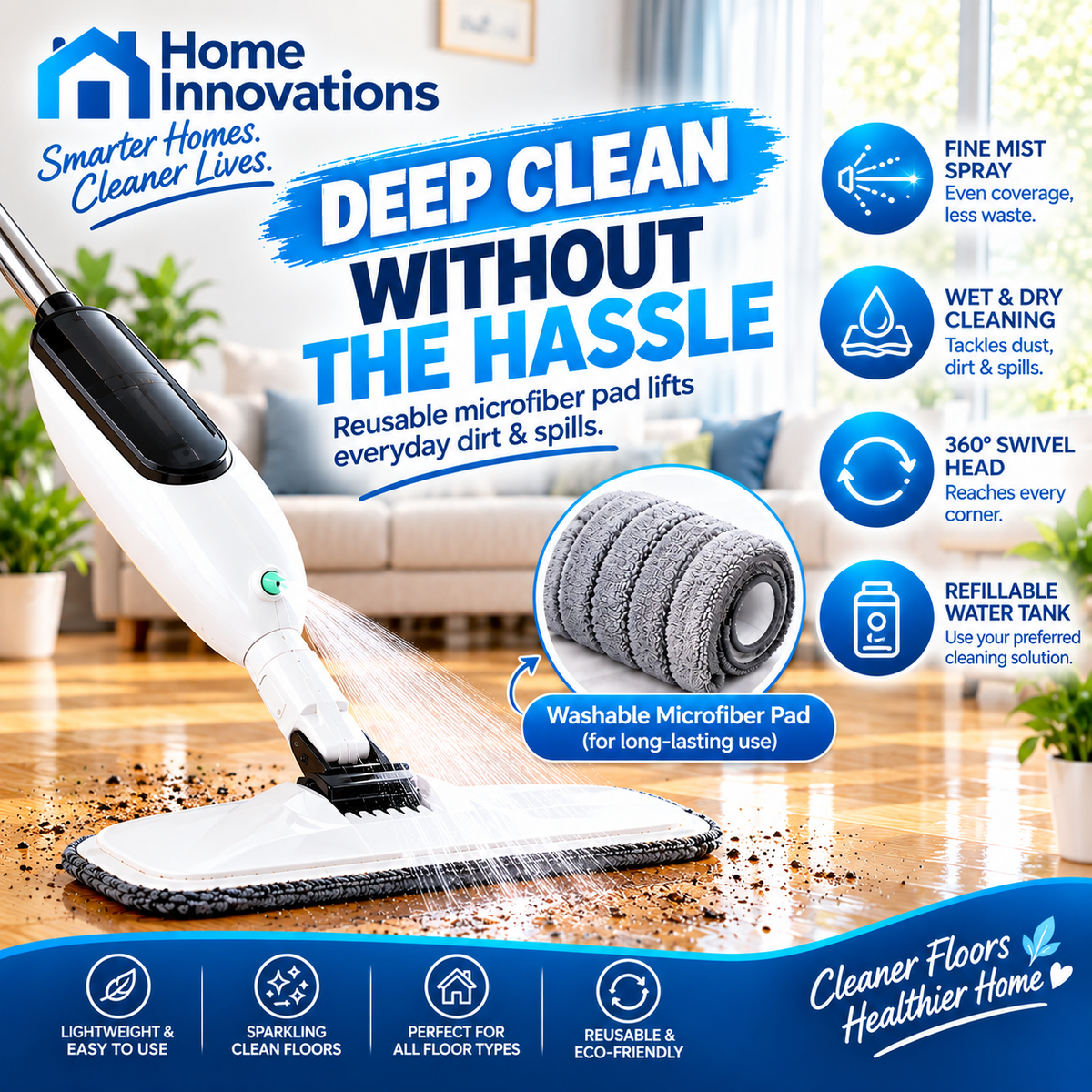 360 Rotating Water Spray Mop