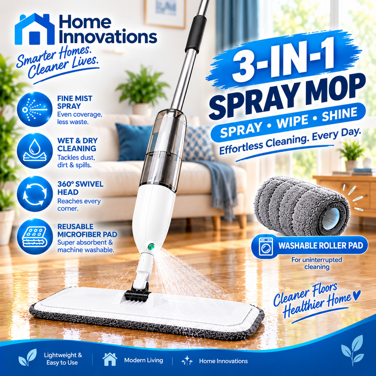 360 Rotating Water Spray Mop
